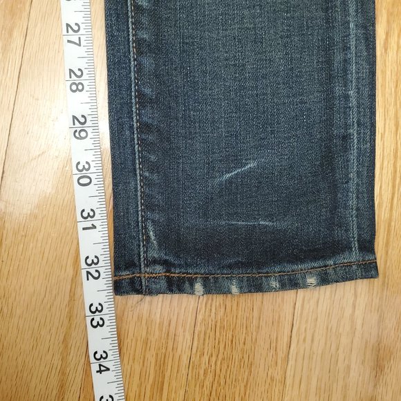 Lucky Brand Zoe Jeans Womens 4x27 Blue Denim Dark Wash Skinny Stretch Distressed - Picture 14 of 15